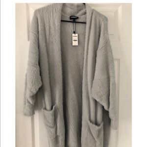 Express fuzzy long sweater